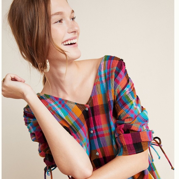 SOLD Anthropologie Maeve Amelia Plaid top new sm 🌟🌟 - Picture 1 of 9
